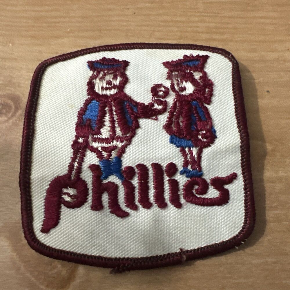 Vintage 1970's Philadelphia Phillies Phil & Phillis Hat Jacket Patch Excellent